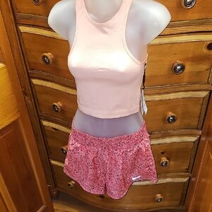 Calvin Klein Ribbed Performance Top & Nike Running Shorts